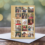 Tarjeta Festiva 15 Foto Mejor Año Aun Con Oro Mínimo HYN<br><div class="desc">Utilice fotos multicuadradas y haga un título único y de moda de bienvenida y Año Nuevo con un sorprendente y audaz patrón de rayas en la parte trasera. Si necesita mover algo,  haga clic en el botón personalizar para realizar cambios.</div>