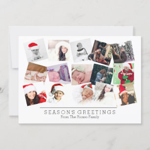 Tarjeta Festiva 15 Navidades Collages de fotos Blanco negro