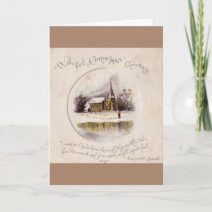 Tarjeta Festiva 1886: Una escena de invierno victoriana nevada