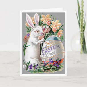 TARJETA FESTIVA ¡1909! SALUDO FRANCÉS LIGERO DE PASCUA DEL