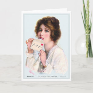 TARJETA FESTIVA ¡¡¡1914!! "JUST FOR YOU" VALENTINE GREETING