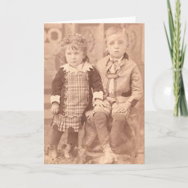 Tarjeta Festiva 1931 - Hermanos y hermanos niños (Anverso)