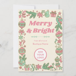 Tarjeta Festiva 1950s Pastel Christmas | Boutique Bulk Greetings