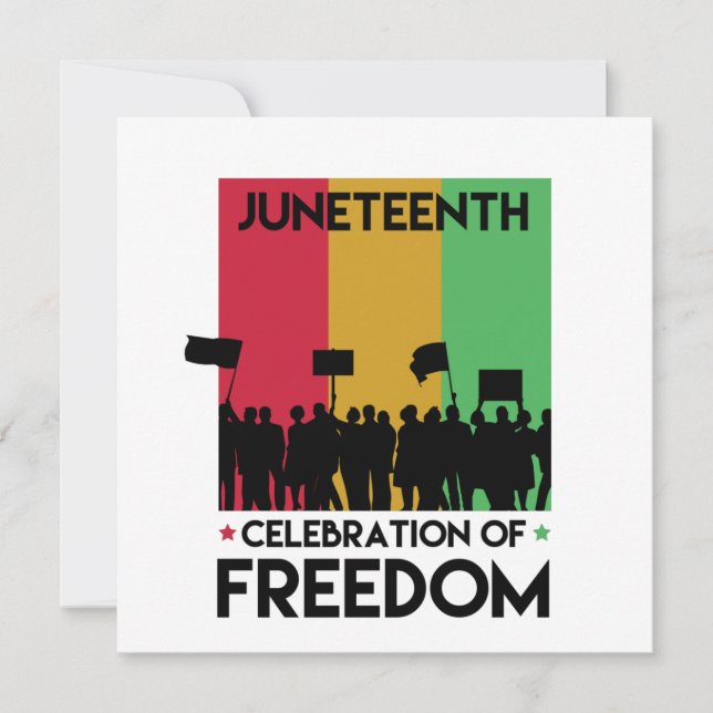 Tarjeta Festiva 19 de junio, Libertad para los afroamericanos. (Anverso)