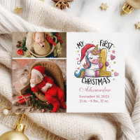 1.ᵉʳ bebé Navidades 2 de Oro Rosado Unicornio