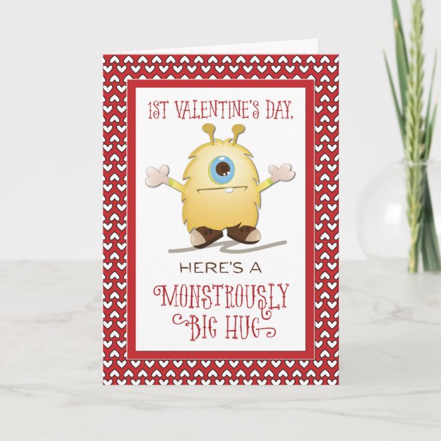 Tarjeta Festiva 1.ᵉʳ El día de San Valentín Monster Hug Valentine  (Anverso)