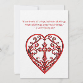 TARJETA FESTIVA 1 CORINTHIANS 13:7 AMOR OSTIENE TODO