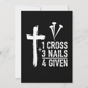 Tarjeta Festiva 1 Cruz 3 Clavos Perdonado Jesús Cristiano Pascua G