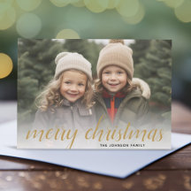 1 Foto Script Merry Christmas Dorado Damasco