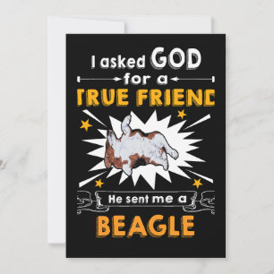 Tarjeta Festiva 1 Le pidió a Dios - Amigo verdadero - Un Beagle