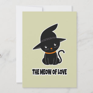 Tarjeta Festiva 1. lindo hermoso gato negro maullar de amor