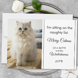 Tarjeta Festiva 1 Mascota de fotografía Funny Naughty List Humor P