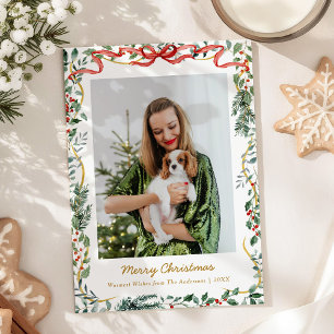 Tarjeta Festiva 1 Navidades fotográficos exuberantes de la vegetac