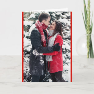 Tarjeta Festiva 1 ó 2 Navidades fotográficos Tema rojo