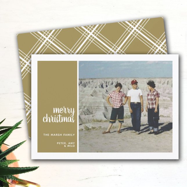 Tarjeta Festiva 1 Photo Collage Minimal Christmas gold Christmas (Subido por el creador)