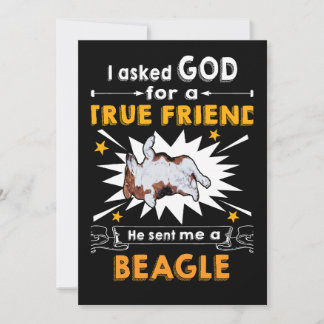 Tarjeta Festiva 1 Preguntado Dios - Verdadero Amigo - Un Beagle