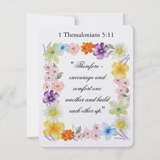 Tarjeta Festiva 1 Tesalónica 5:11 (Anverso)