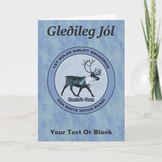 Tarjeta Festiva 1er Escuadrón de Transporte Aéreo Polar de Santa - (Anverso)