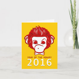 Tarjeta Festiva 2016 año del mono (bowtie)