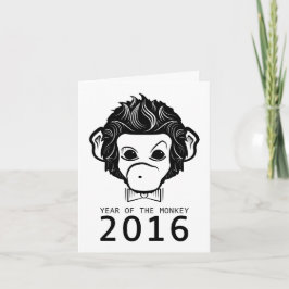 Tarjeta Festiva 2016 año del mono (bowtie)