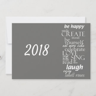 Tarjeta Festiva 2018 Nuevo año motivacional inspirador