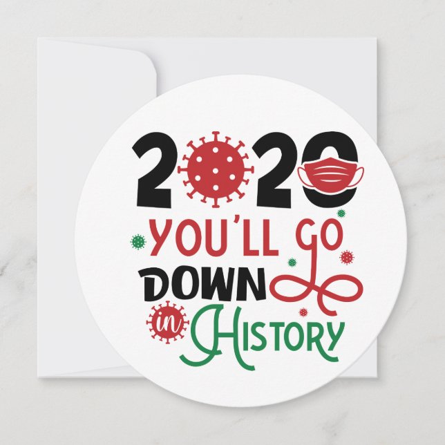 Tarjeta Festiva 2020 Vas a bajar en la historia | Foto divertida (Anverso)