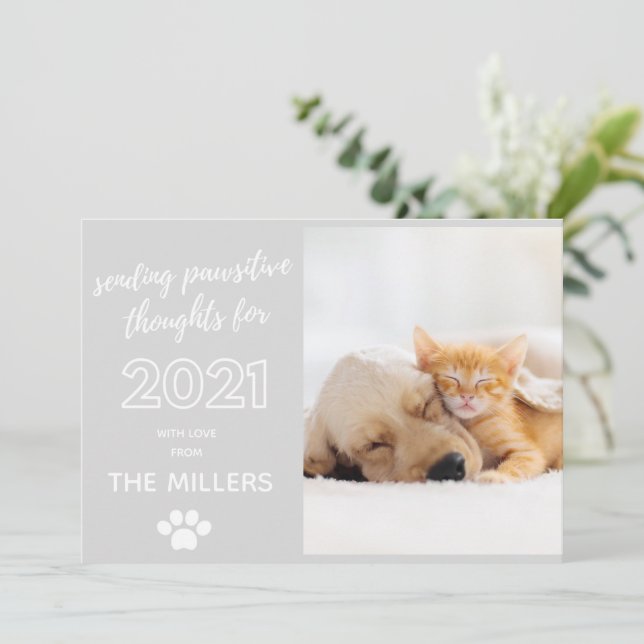 Tarjeta Festiva 2021 feliz año nuevo pensamientos conciliadores ma (Anverso de pie)
