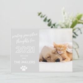 Tarjeta Festiva 2021 feliz año nuevo pensamientos conciliadores ma