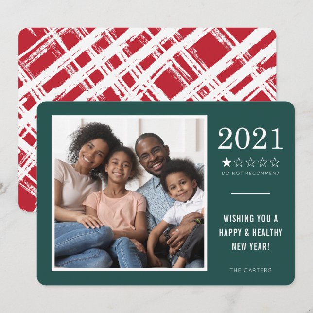 Tarjeta Festiva 2021 NO RECOMENDAR divertido 1 estrella de clasifi (Anverso / Reverso)