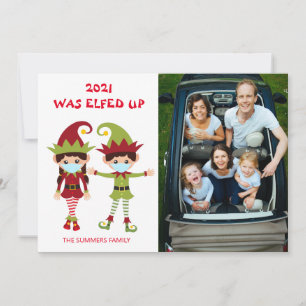 Tarjeta Festiva 2021 Qué Foto Más Navideña Covid De Elfed Up