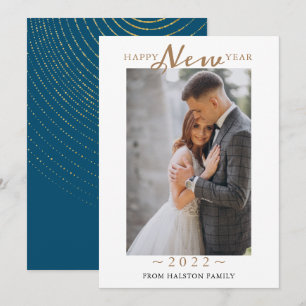 Tarjeta Festiva 2022 Feliz Año Nuevo Patrón De Swirl FotoHo