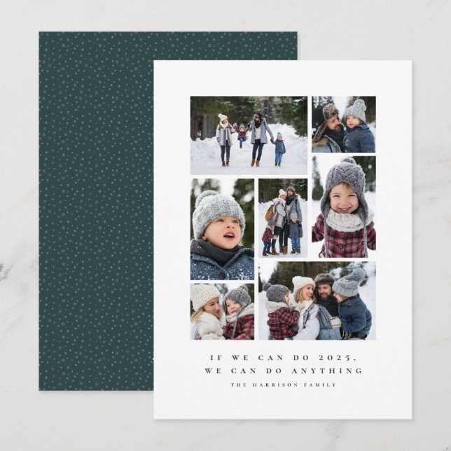 Tarjeta Festiva 2022 fun inspirational photo collage (Anverso / Reverso)