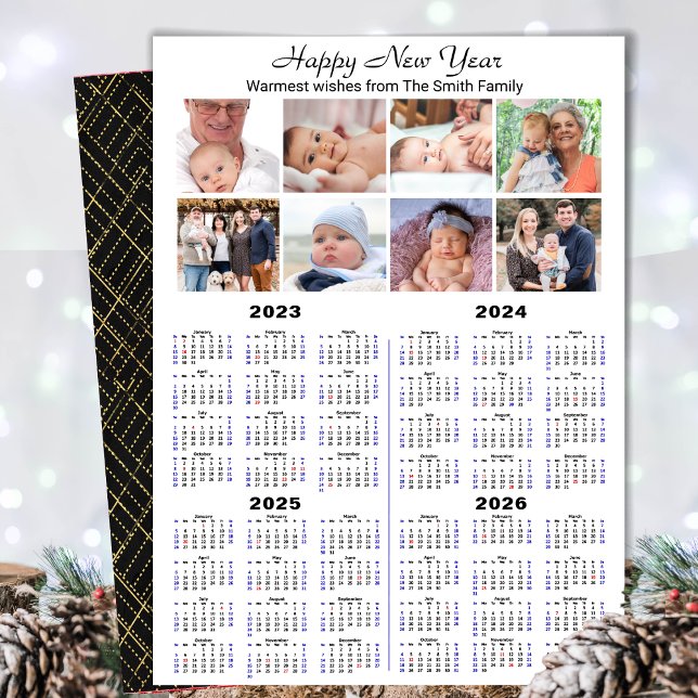 Tarjeta Festiva 2023 - 2026 Calendario Familia moderna 8 Collage d (Subido por el creador)