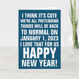 Tarjeta Festiva 2023 De vuelta a la normalidad   Feliz año nuevo