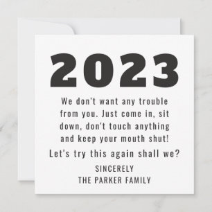 Tarjeta Festiva 2023 Let's Try This Again   Happy New Year