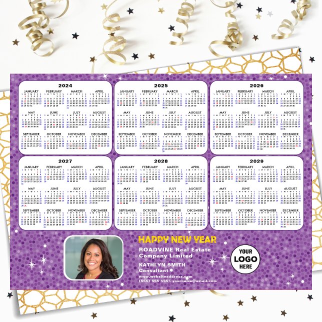 Tarjeta Festiva 2024 - 2029 Logo de calendario de negocios Año nue (Subido por el creador)
