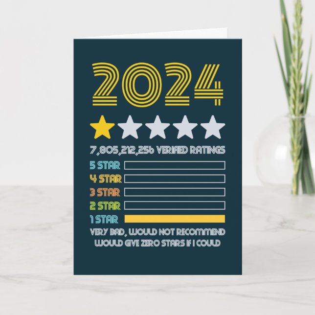 Tarjeta Festiva 2024 Muy malo 1 estrella Clasificación Cero si pud (Anverso)