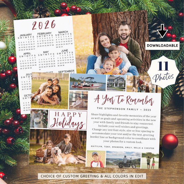 Tarjeta Festiva 2025 A Year To Recordar 11 Photo 2026 Calendar (Subido por el creador)