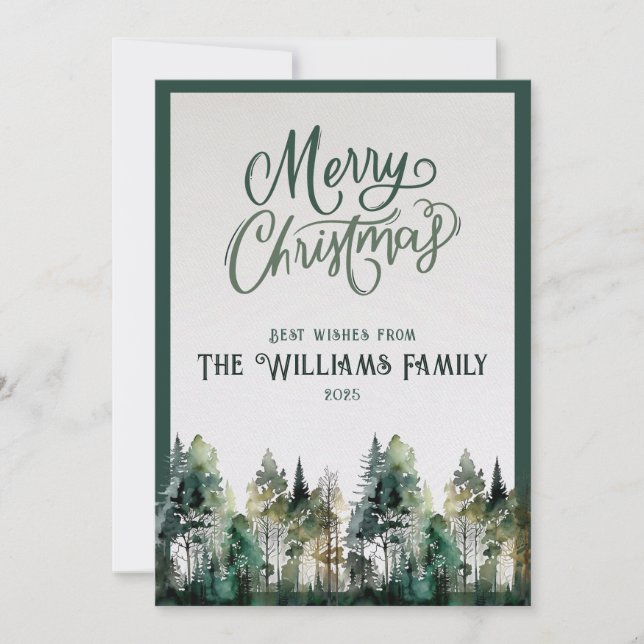 Tarjeta Festiva 2025 Personalized Merry Christmas Card with Photo (Anverso)
