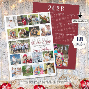 Tarjeta Festiva 2025 Qué Año 18 Fotos Pies de Foto Calendario 2026
