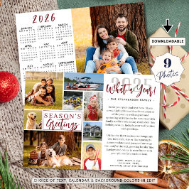 Tarjeta Festiva 2025 Qué año 9 Fotos Calendario 2026