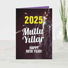 Tarjeta Festiva 2025 yeni yıl tebrik kartı | Descarga de Mutlu yıl