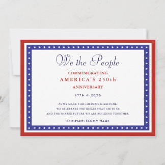 Tarjeta Festiva 2026 America 250 Formal Patriotic US Constitution