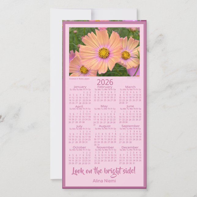 Tarjeta Festiva  2026 Calendar  (Anverso)