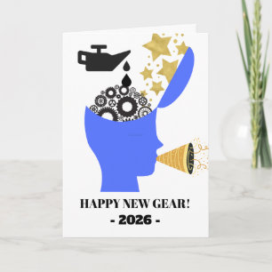 Tarjeta Festiva 2026 Feliz Año Nuevo Resoluciones de Año Nuevo