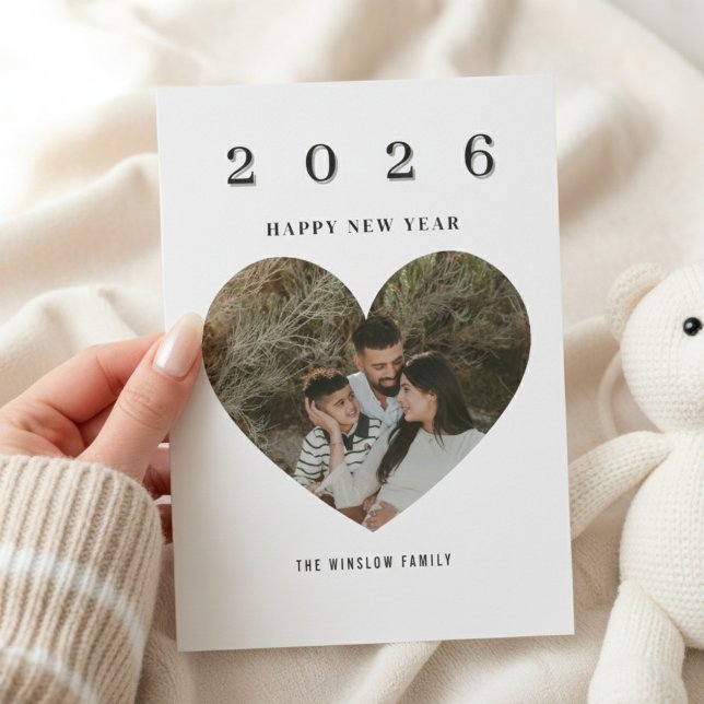 Tarjeta Festiva 2026 Happy New Year – One-Photo Family Card (Subido por el creador)