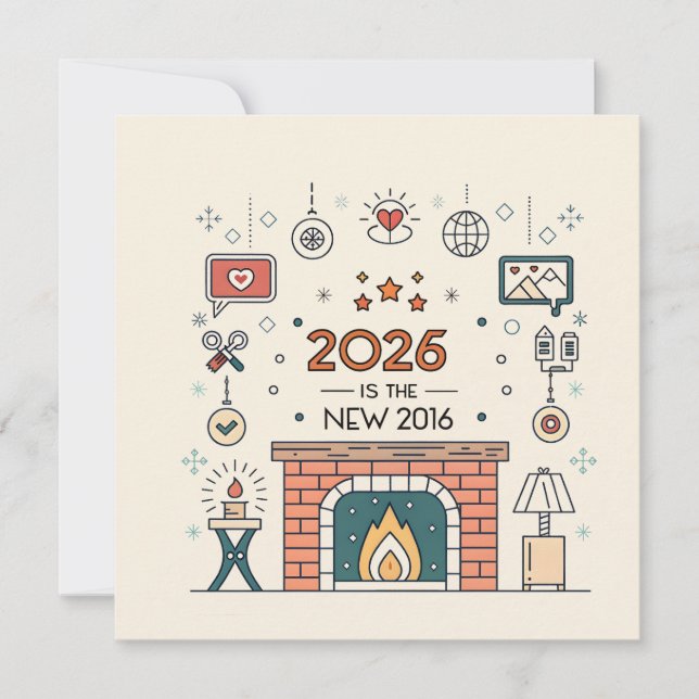 Tarjeta Festiva 2026 Is The New 2016 Cozy Culture Vector (Anverso)