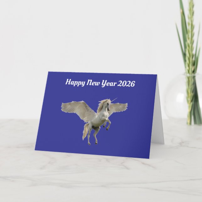 Tarjeta Festiva 2026 Pegasus Holiday Card (Anverso)
