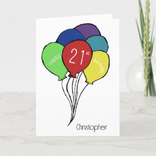 Tarjeta Festiva 21.º hijo/nieto de cumpleaños