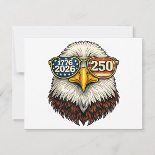 Tarjeta Festiva 250 Aniversario EE. UU. 1776-2026 Águila Calva Pat